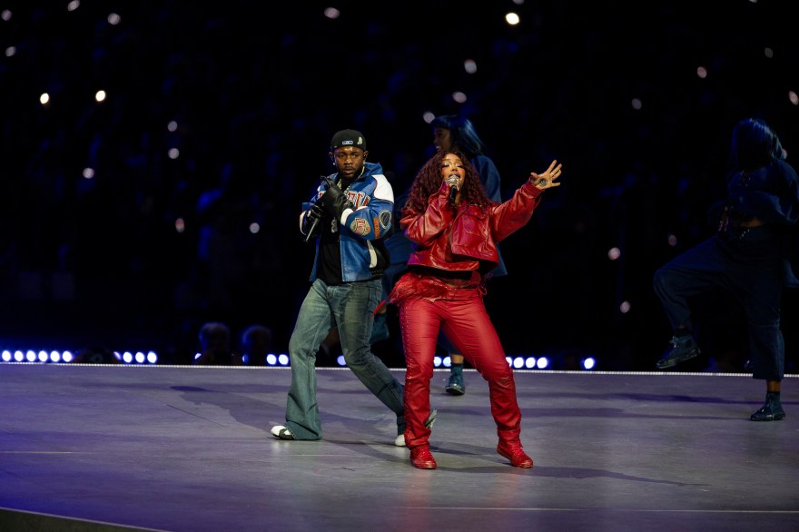 sza and kendrick lamar at super bowl